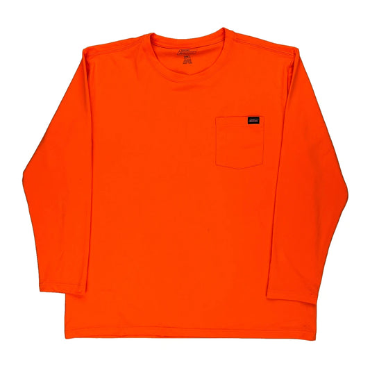 Dickies Long Sleeve T-Shirt - 2XL Orange Cotton