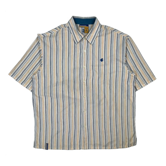 Vintage Rocawear Striped Short Sleeve Shirt - 2XL Multicoloured Cotton Blend