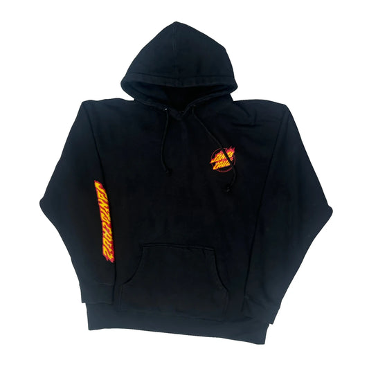 Vintage Santa Cruz Graphic Hoodie - 2XL Black Cotton Blend