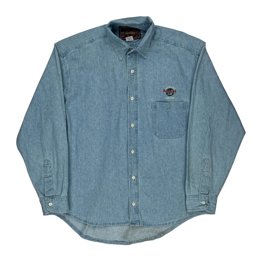 Chicago Hard Rock Cafe Denim Shirt - Medium Light Wash Cotton