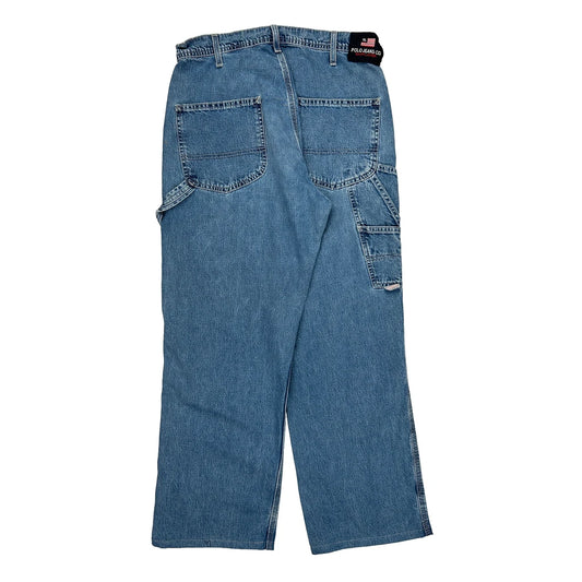Polo By Ralph Lauren Double Knee Carpenter Jeans - 32W 31L Blue Cotton