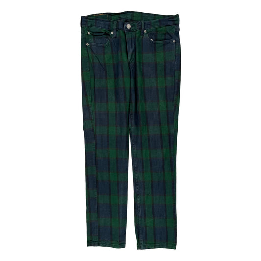 Levis Checked Jeans - 32W 30L Blue Cotton