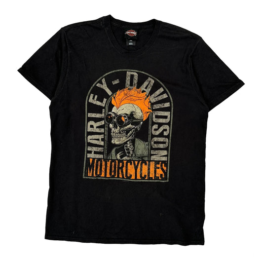 Motorcycles Harley Davidson Graphic T-Shirt - Large Black Cotton