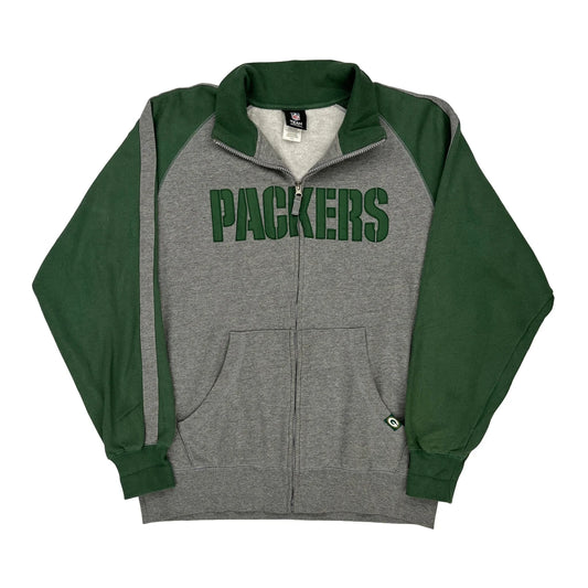Green Bay Packers N.F.L. Team Apparel Zip Up - Large Green Cotton Blend