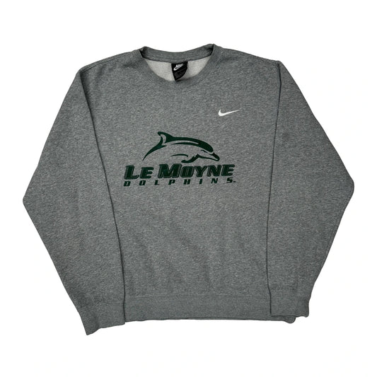 Le Moyne Dolphins Nike College Sweatshirt - Large Grey Cotton