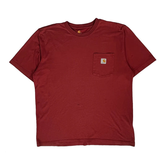 Carhartt T-Shirt - Large Red Cotton