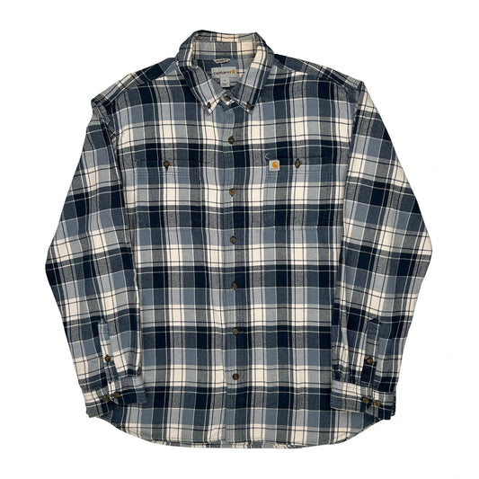 Carhartt Checked Flannel Shirt - XL Blue Cotton