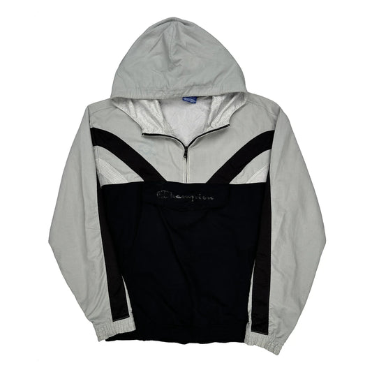 Champion Spellout Windbreaker - Medium Black Polyester
