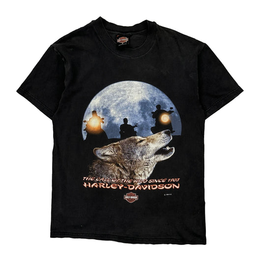 Harley Davidson Graphic T-Shirt - Medium Black Cotton