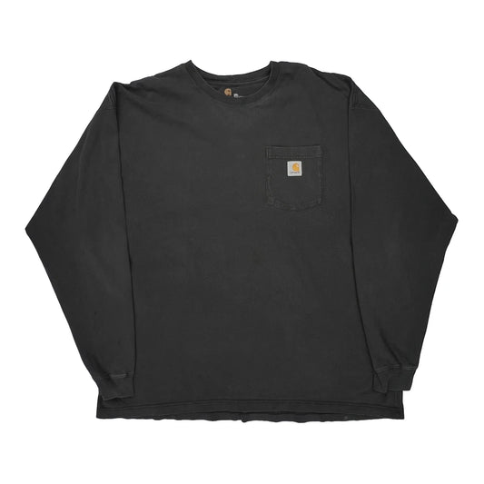 Carhartt Long Sleeve T-Shirt - 2XL Black Cotton