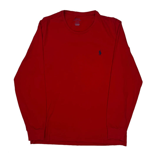 Polo By Ralph Lauren Slim Fit Long Sleeve T-Shirt - Medium Red Cotton