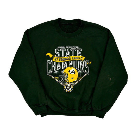 2014 St. Edward Eagles Gildan Sweatshirt - Large Green Cotton
