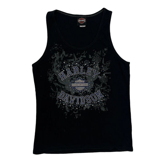 Vintage Freedom Harley Davidson Graphic Vest - 2XL Black Cotton