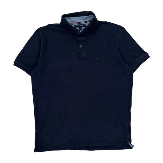 Tommy Hilfiger Slim Fit Polo Shirt - Large Navy Cotton