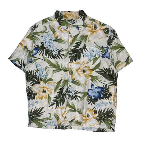 Quiksilver Floral Hawaiian Shirt - Large Multicoloured Cotton