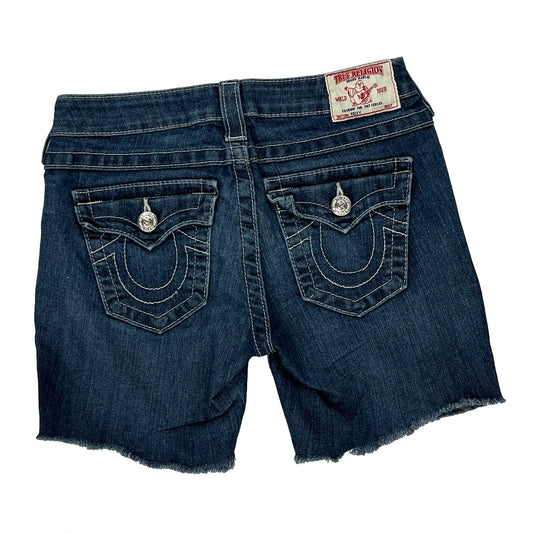 True Religion Denim Shorts - 28W UK 6 Dark Wash Denim