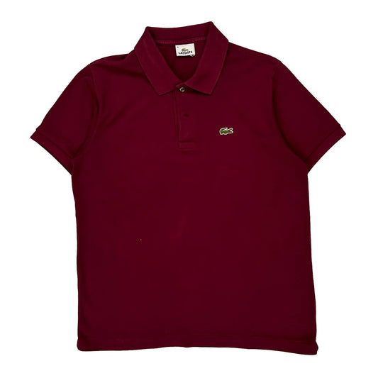 Lacoste Polo Shirt - Medium Burgundy Cotton