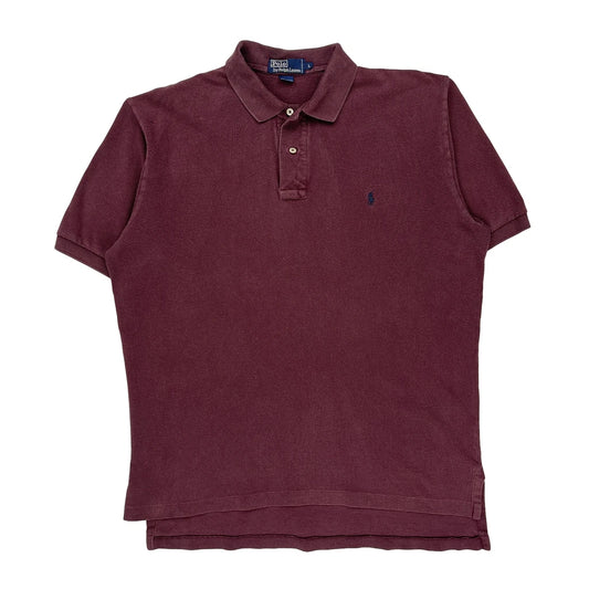 Polo By Ralph Lauren Polo Shirt - Large Burgundy Cotton