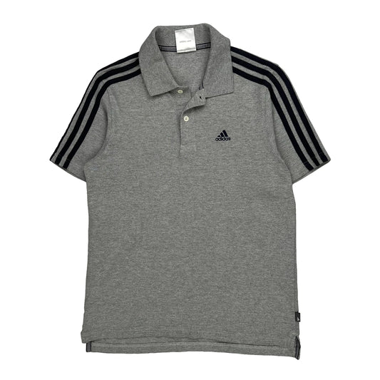Vintage Adidas Polo Shirt - Small Grey Cotton