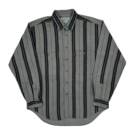 Levis Striped Shirt - XL Grey Cotton
