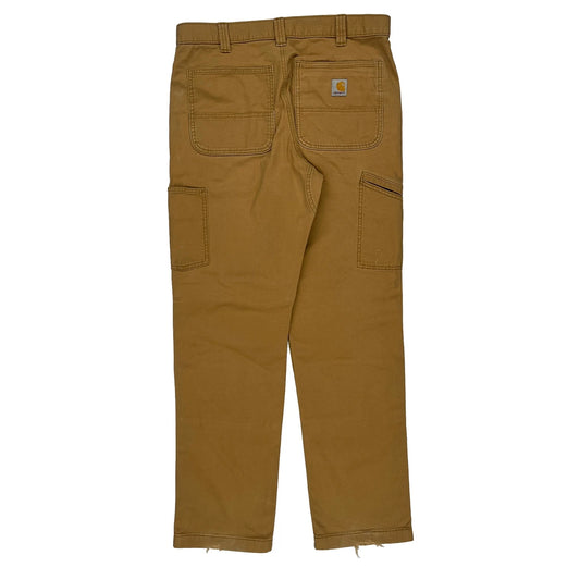 Workwear Carhartt Double Knee Carpenter Trousers - 33W 32L Brown Cotton Blend