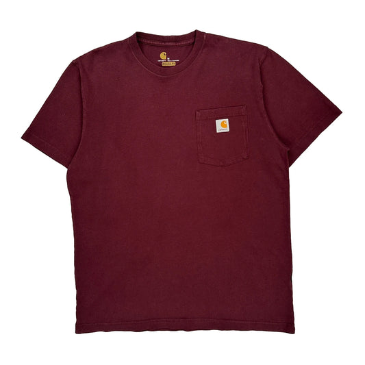 Carhartt T-Shirt - Medium Burgundy Cotton