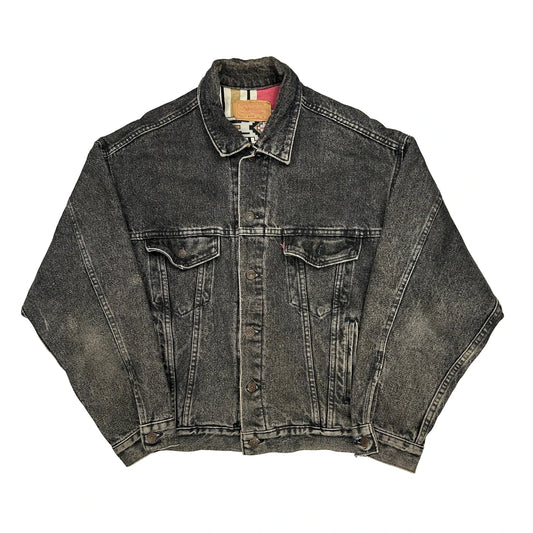 Levis Oversized Denim Jacket - Large Grey Cotton