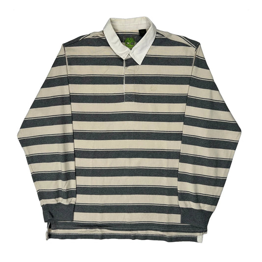 Vintage Timberland Striped Rugby Shirt - XL Grey Cotton
