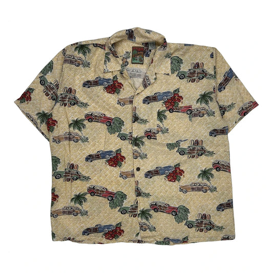 Pinepple Connection Graphic Hawaiian Shirt - XL Beige Viscose