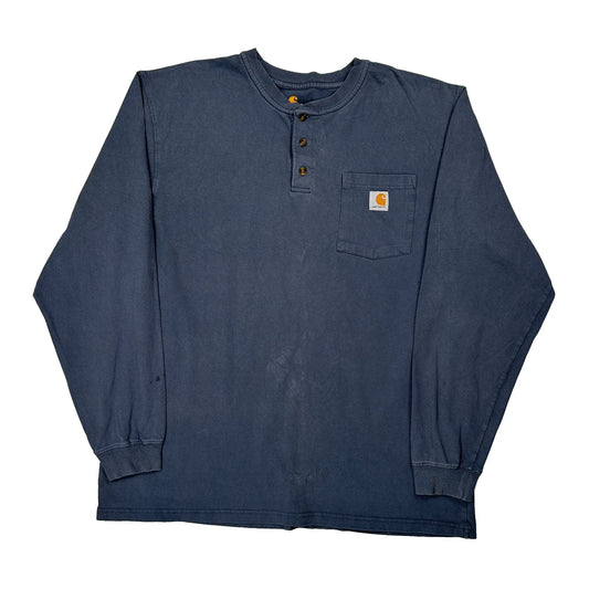 Vintage Carhartt Tall Long Sleeve T-Shirt - XL Blue Cotton
