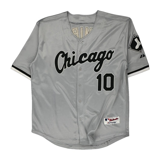 Chicago Majestic Mlb Jersey - Large Grey Polyester