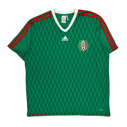 Mexico National Team 2009/10 Home Adidas Mexico 2009/10 Home Football Shirt - 2XL Green Polyester