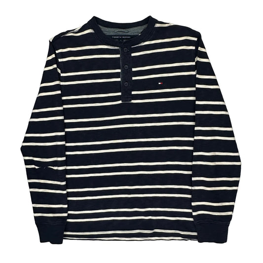 Tommy Hilfiger Striped Long Sleeve T-Shirt - Medium Navy Cotton