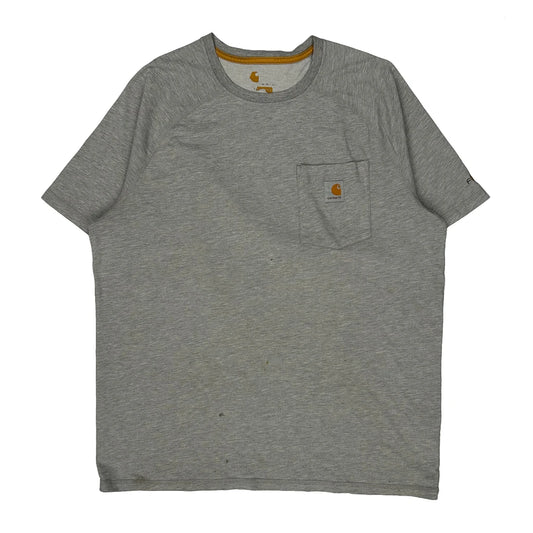 Vintage Carhartt T-Shirt - Large Grey Cotton Blend