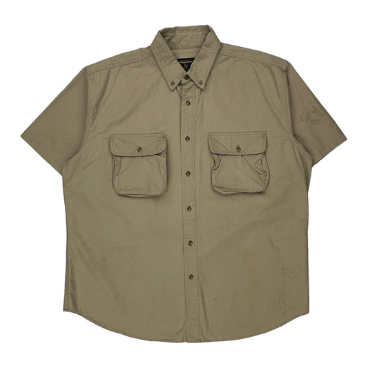 Woolrich Short Sleeve Shirt - XL Khaki Cotton