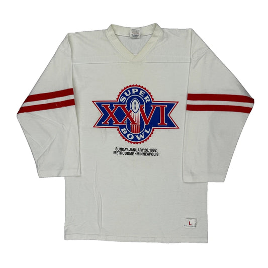 Super Bowl Xxvi Miller Single Stitch Jersey - Large White Polyester Blend