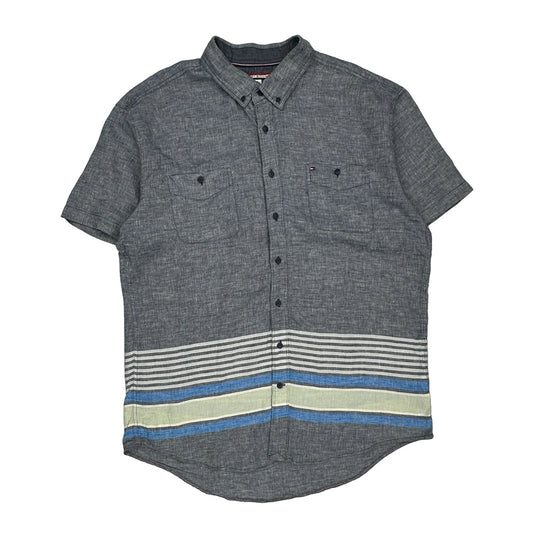 Tommy Hilfiger Striped Short Sleeve Shirt - 2XL Multicoloured Cotton