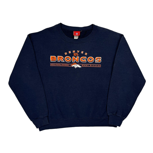 Denver Broncos Nfl Football Sweatshirt - Medium Navy Cotton