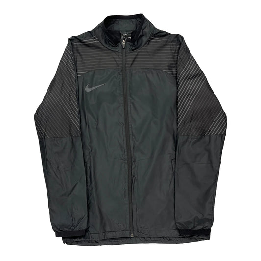 Nike Striped Track Jacket - Large Black Polyester
