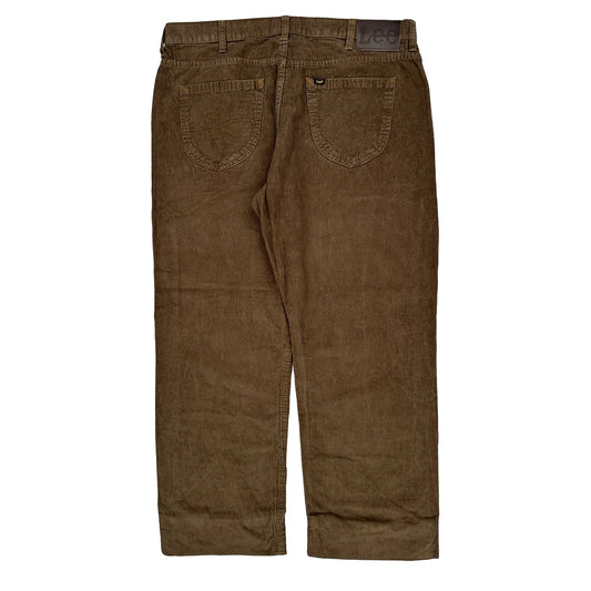 Vintage Lee Cord Trousers - 36″ Waist Brown Cotton