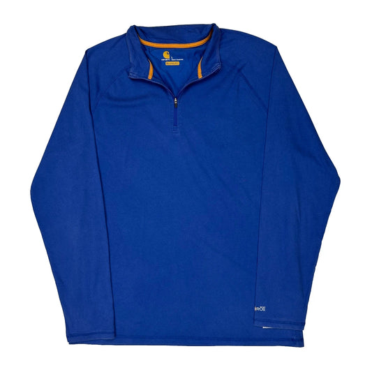 Carhartt 1/4 Zip - Large Blue Cotton