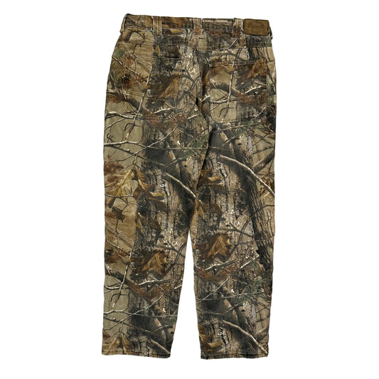 Cabelas Camo Cargo Trousers - 36W 29L Green Cotton