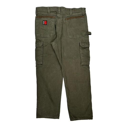 Wrangler Cargo Trousers - 34W 30L Green Cotton
