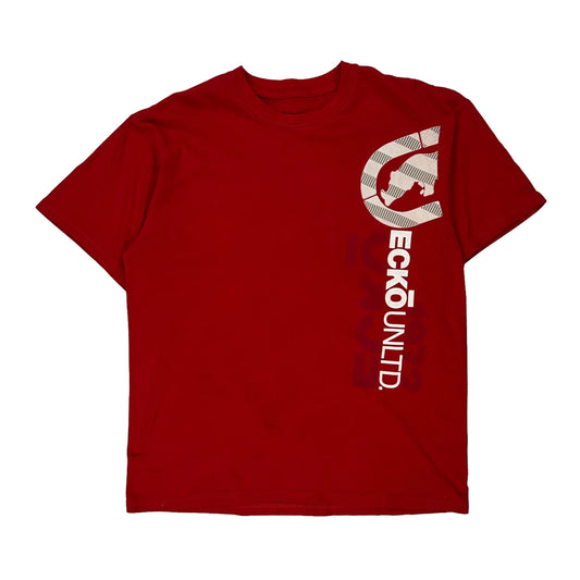 Ecko Unltd Spellout T-Shirt - Large Red Cotton
