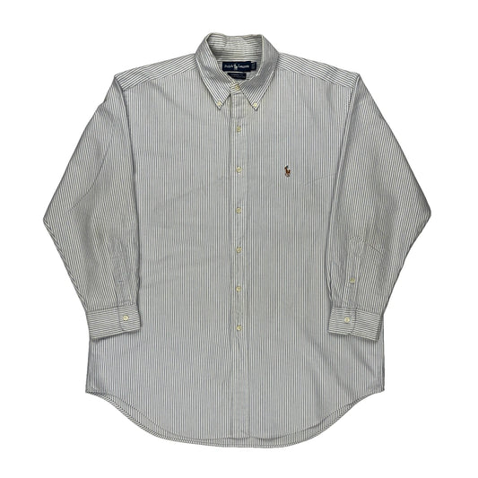Ralph Lauren Striped Shirt - Large Blue Cotton