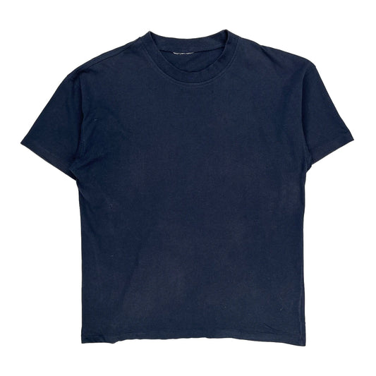 Blank Unbranded Single Stitch T-Shirt - XL Navy Cotton