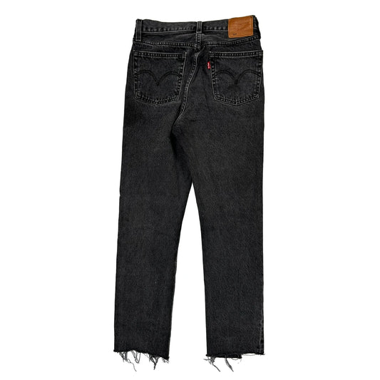 Levis Cropped Jeans - 28W 29L Black Cotton