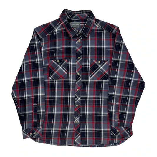 Vintage Unbranded Flannel Shirt - 2XL Blue Cotton
