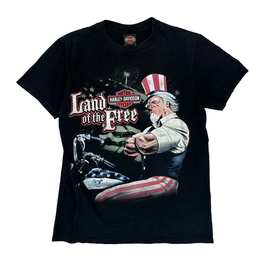 Harley Davidson Graphic T-Shirt - Medium Black Cotton