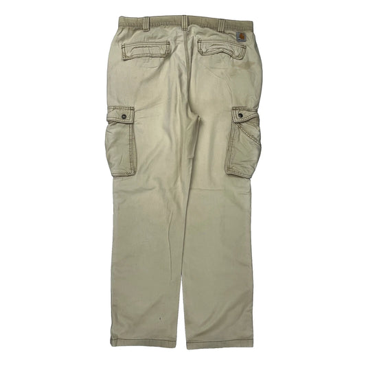 Carhartt Cargo Trousers - 36W 32L Beige Cotton